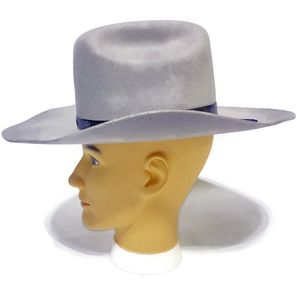 Express Riders Cowboy Hat Men's Size 6 7/8 Gray 100% Premium Wool Felt - Picture 1 of 14
